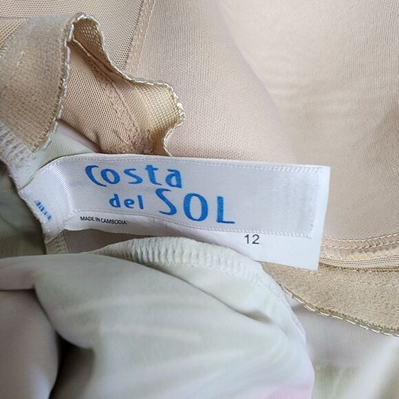 Costa Del Sol Cream, Pink, & Green Floral Tankini Top (12) - Picture 5 of 5